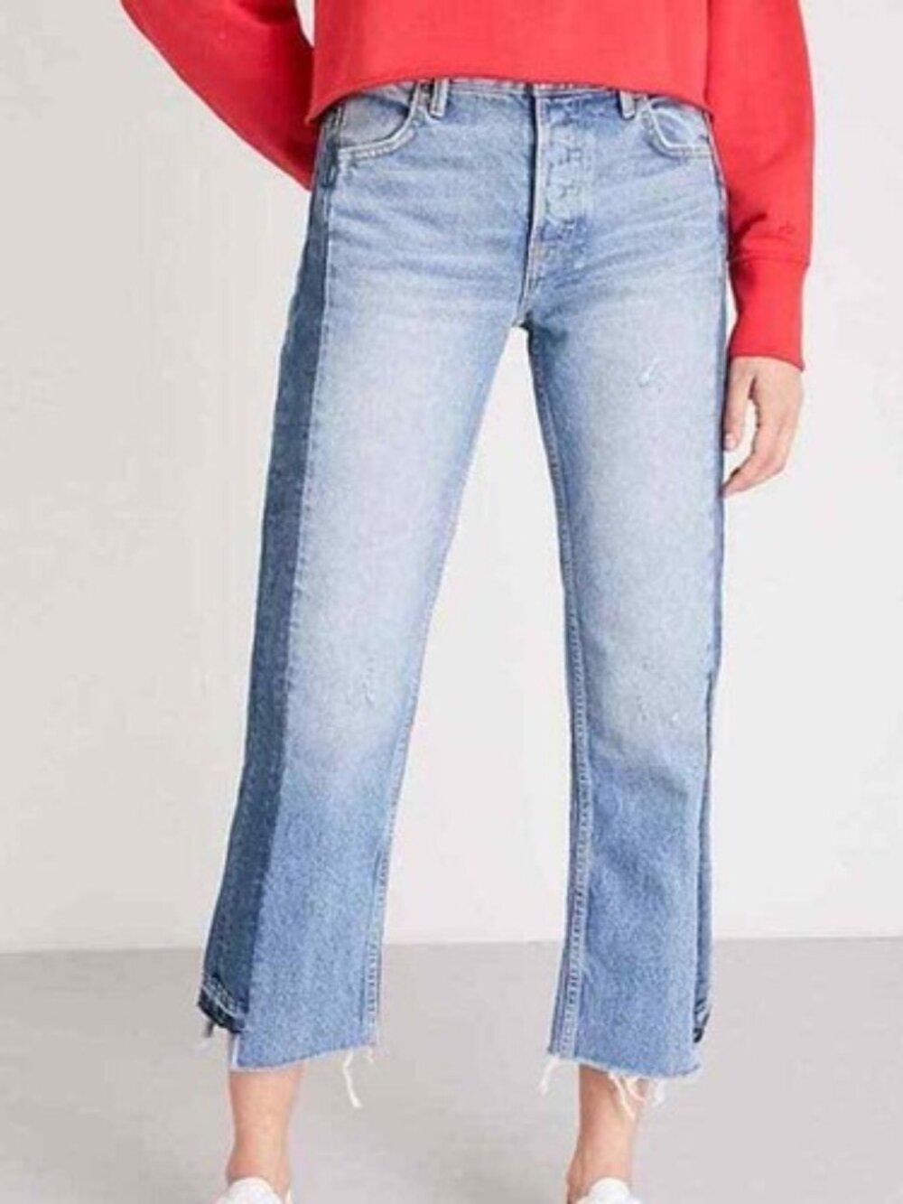 GRLFRND Jessica Jeans 30/10 Distressed Side Stripe darker Denim Heartbreak Hotel